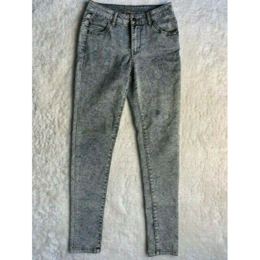 Liv High Waist Womens Jeans Blue White Pattern Size 3 Skinny Stretch Mid Waist